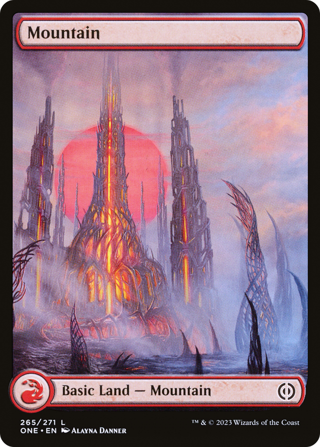 Mountain (265) (Full-Art) [Phyrexia: All Will Be One] - PCA Designer Toys