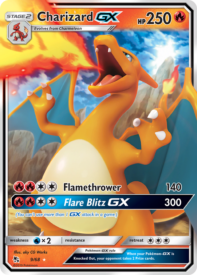 Charizard GX (9/68) [Sun & Moon: Hidden Fates] - PCA Designer Toys