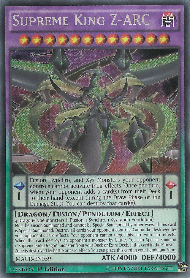 Supreme King Z-ARC [MACR-EN039] Secret Rare - PCA Designer Toys