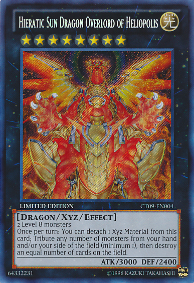 Hieratic Sun Dragon Overlord of Heliopolis [CT09-EN004] Secret Rare - PCA Designer Toys