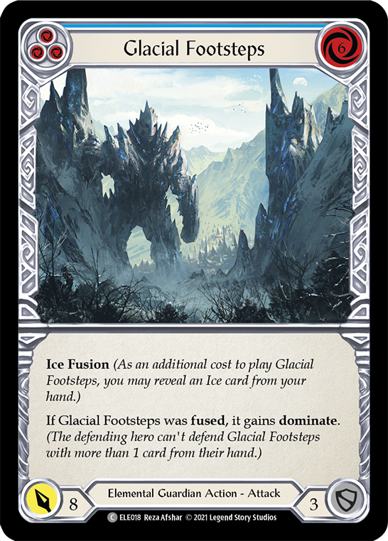 Glacial Footsteps (Blue) [ELE018] (Tales of Aria)  1st Edition Rainbow Foil - PCA Designer Toys