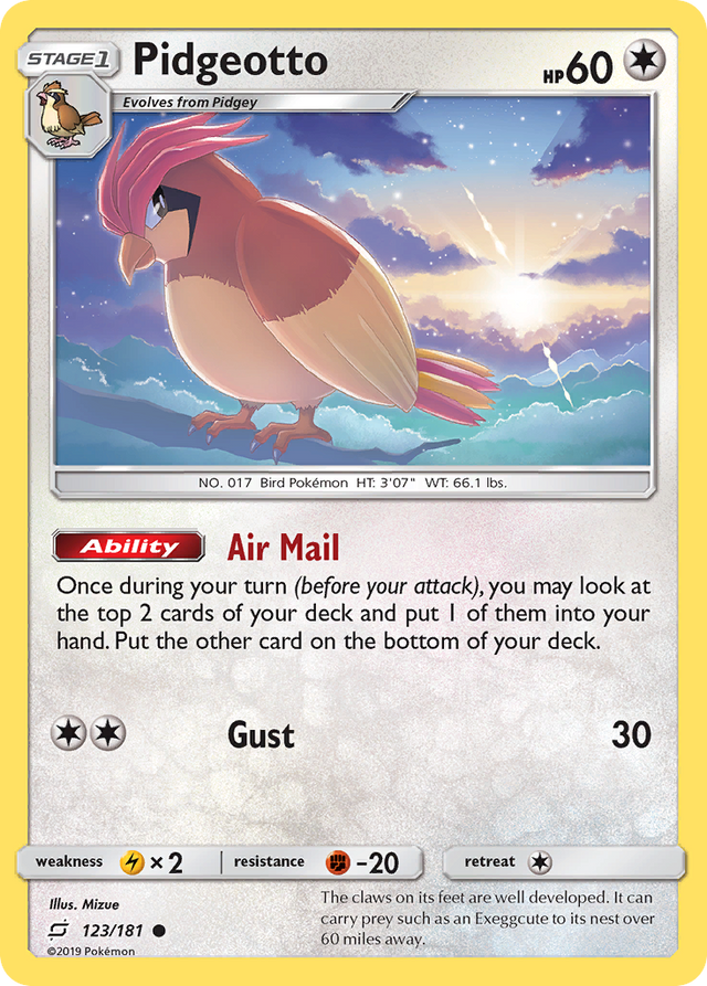 Pidgeotto (123/181) [Sun & Moon: Team Up] - PCA Designer Toys