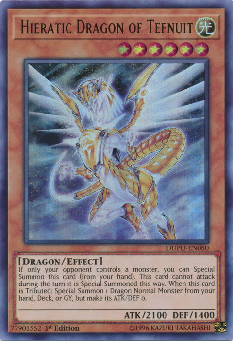 Hieratic Dragon of Tefnuit [DUPO-EN080] Ultra Rare - PCA Designer Toys