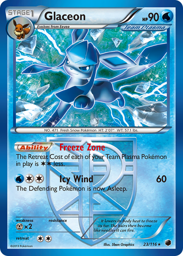 Glaceon (23/116) [Black & White: Plasma Freeze] - PCA Designer Toys