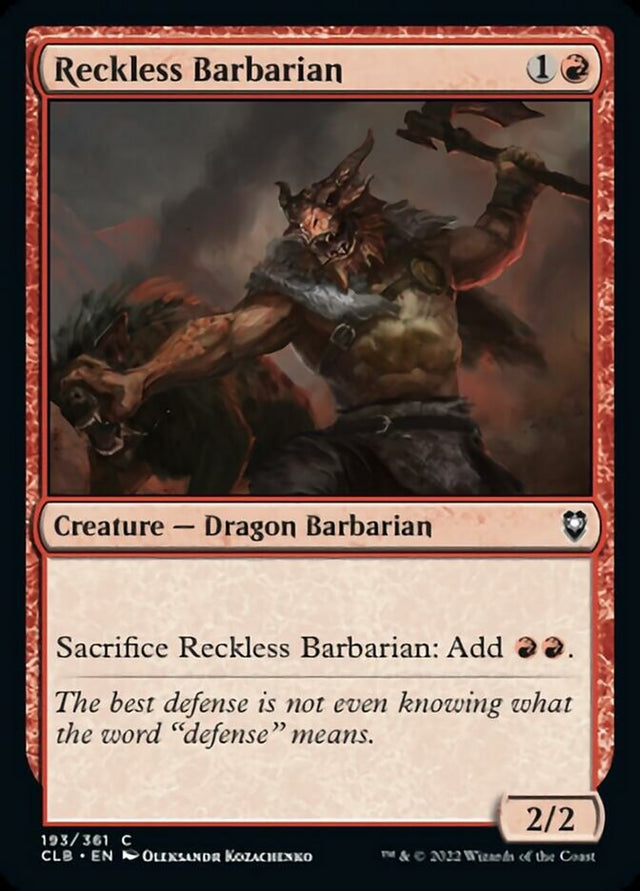 Reckless Barbarian [Commander Legends: Battle for Baldur's Gate] - PCA Designer Toys
