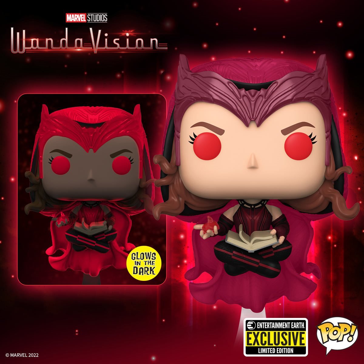 WandaVision Scarlet Witch Glow-in-the-Dark Pop! - PCA Designer Toys