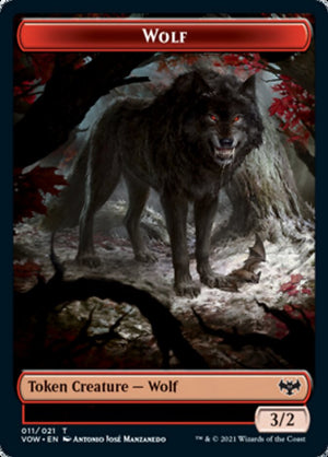Wolf (011) // Treasure Double-sided Token [Innistrad: Crimson Vow Tokens] - PCA Designer Toys