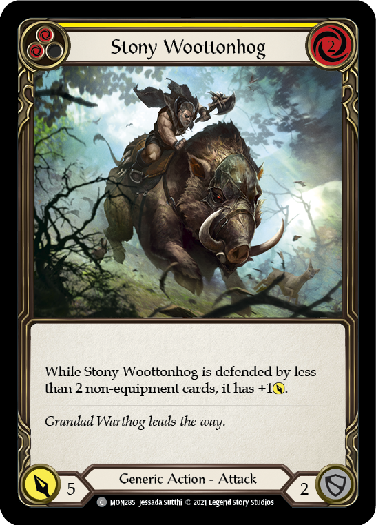 Stony Woottonhog (Yellow) [MON285-RF] (Monarch)  1st Edition Rainbow Foil - PCA Designer Toys