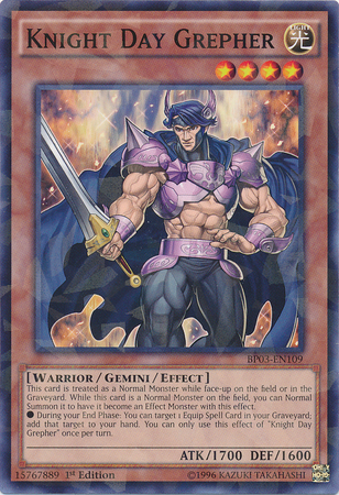 Knight Day Grepher [BP03-EN109] Shatterfoil Rare - PCA Designer Toys