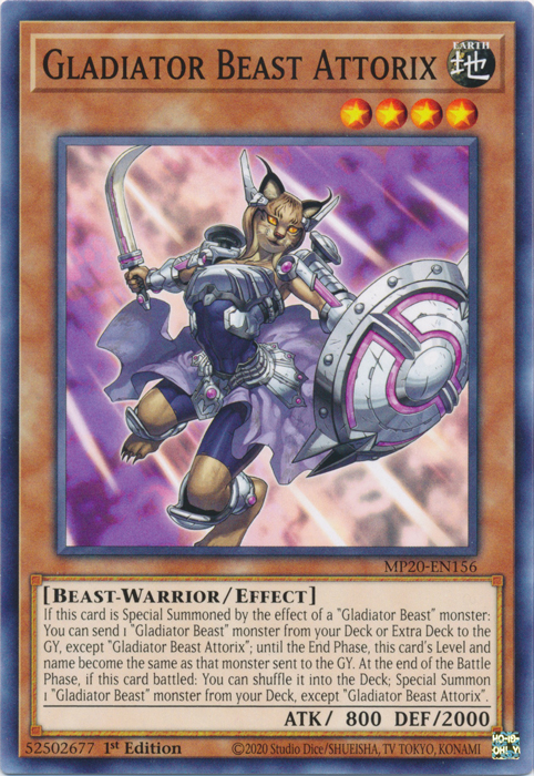 Gladiator Beast Attorix [MP20-EN156] Common - PCA Designer Toys