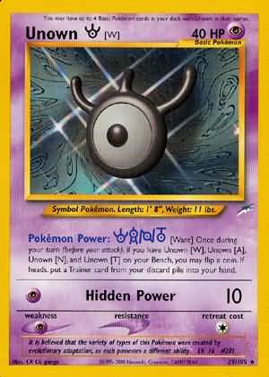 Unown [W] (29/105) [Neo Destiny Unlimited] - PCA Designer Toys