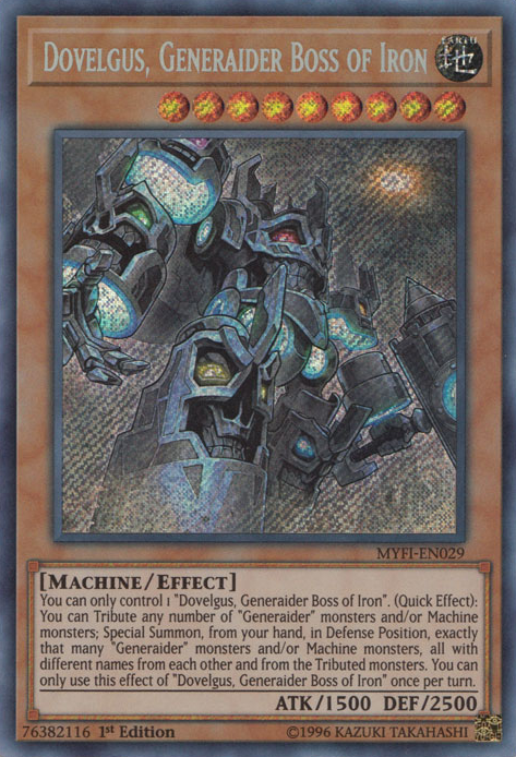 Dovelgus, Generaider Boss of Iron [MYFI-EN029] Secret Rare - PCA Designer Toys