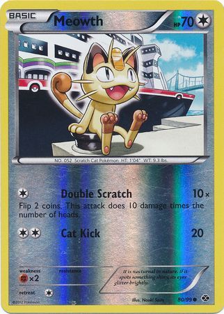 Meowth (80/99) (Mirror Reverse Holo) [Black & White: Next Destinies] - PCA Designer Toys