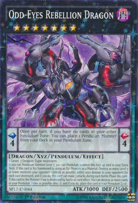 Odd-Eyes Rebellion Dragon [SP17-EN044] Starfoil Rare - PCA Designer Toys