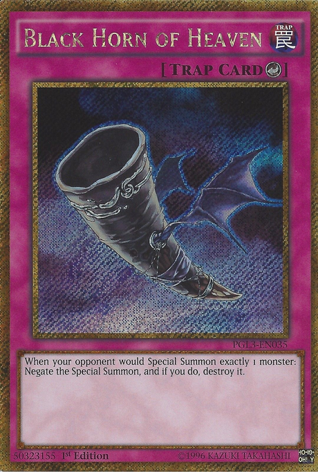 Black Horn of Heaven [PGL3-EN035] Gold Secret Rare - PCA Designer Toys