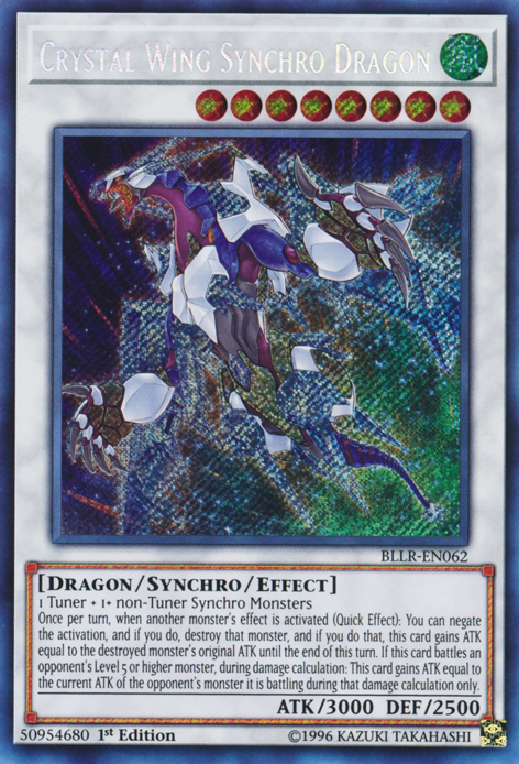 Crystal Wing Synchro Dragon [BLLR-EN062] Secret Rare - PCA Designer Toys