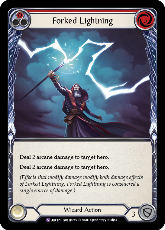 Forked Lightning [U-ARC120] (Arcane Rising Unlimited)  Unlimited Rainbow Foil - PCA Designer Toys