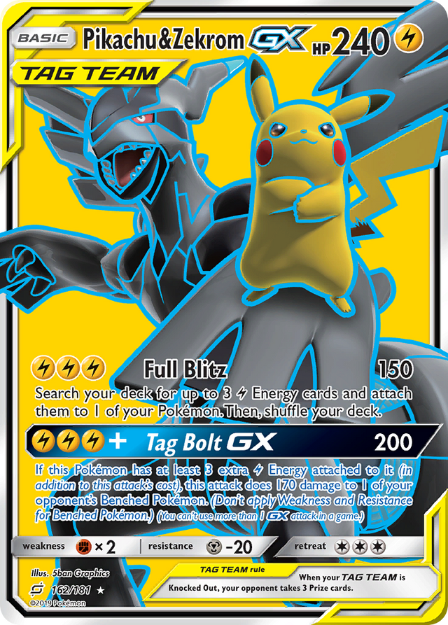 Pikachu & Zekrom GX (162/181) [Sun & Moon: Team Up] - PCA Designer Toys