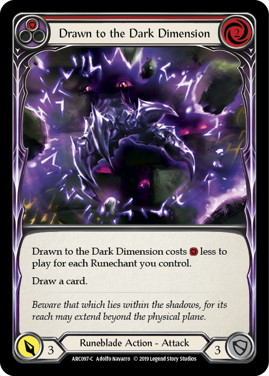 Drawn to the Dark Dimension (Red) [ARC097-C] (Arcane Rising)  1st Edition Rainbow Foil - PCA Designer Toys
