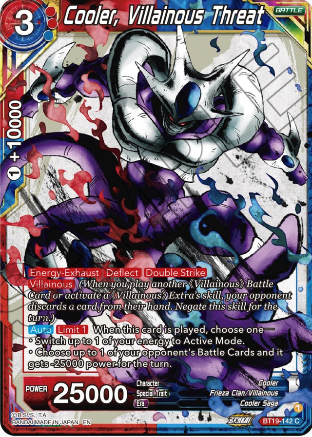 Cooler, Villainous Threat (BT19-142) [Fighter's Ambition] - PCA Designer Toys