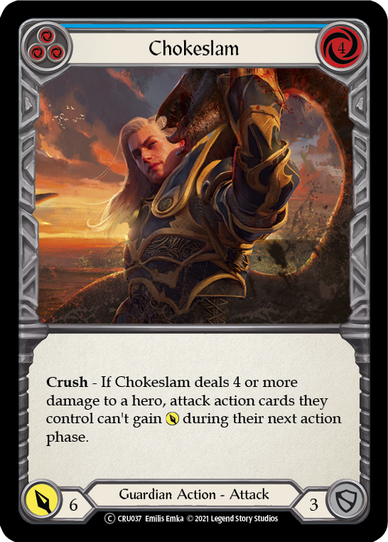 Chokeslam (Blue) [U-CRU037] (Crucible of War Unlimited)  Unlimited Rainbow Foil - PCA Designer Toys
