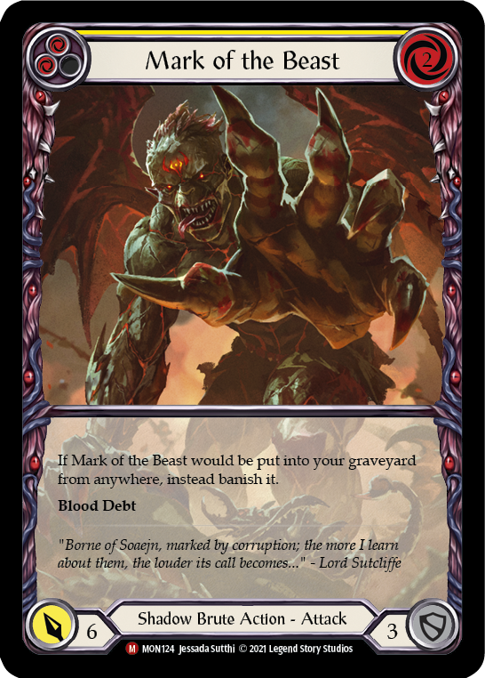 Mark of the Beast (Extended Art) [MON124-EA] (Monarch)  1st Edition Rainbow Foil - PCA Designer Toys
