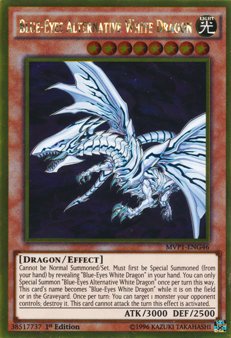 Blue-Eyes Alternative White Dragon [MVP1-ENG46] Gold Rare - PCA Designer Toys