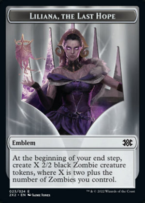 Liliana, the Last Hope Emblem // Spirit (002) Double-sided Token [Double Masters 2022 Tokens]