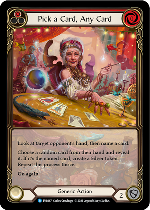 Pick a Card, Any Card (Red) [EVR167] (Everfest)  1st Edition Extended Art Rainbow Foil - PCA Designer Toys