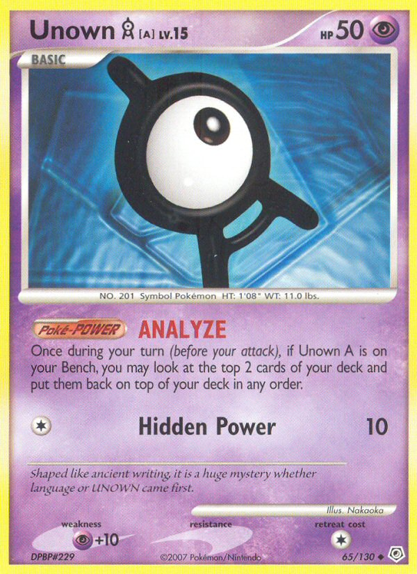 Unown A (65/130) [Diamond & Pearl: Base Set] - PCA Designer Toys