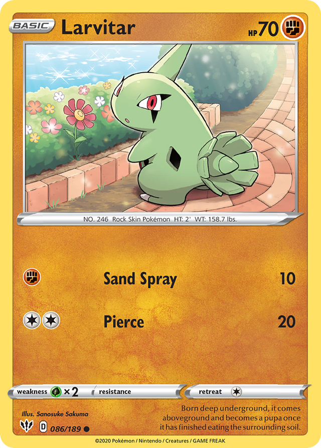 Larvitar (086/189) [Sword & Shield: Darkness Ablaze] - PCA Designer Toys