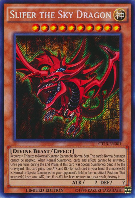 Slifer the Sky Dragon [CT13-EN001] Secret Rare - PCA Designer Toys