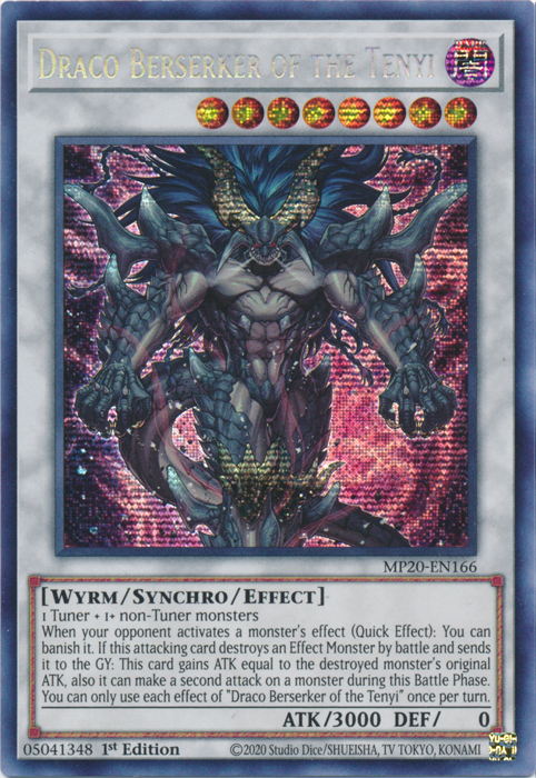Draco Berserker of the Tenyi [MP20-EN166] Prismatic Secret Rare - PCA Designer Toys