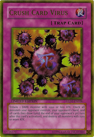 Crush Card Virus [GLD1-EN038] Gold Rare - PCA Designer Toys