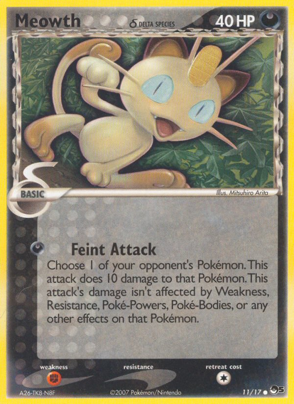 Meowth (11/17) (Delta Species) [POP Series 5] - PCA Designer Toys