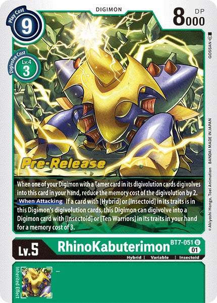 RhinoKabuterimon [BT7-051] [Next Adventure Pre-Release Cards] - PCA Designer Toys